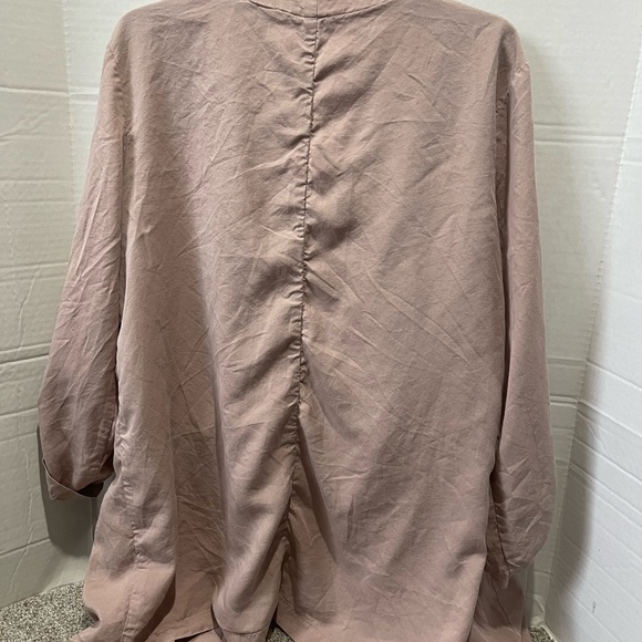 Elaine Rose blush color open front tencel cardigan with zipper pockets size XL - Picture 6 of 8